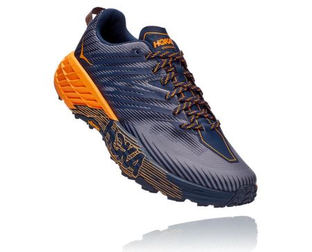 Hoka One One Speedgoat 4 Homem - Tenis Corrida Trilha Pretas / Luz Douradas | PT-KPk1Ham